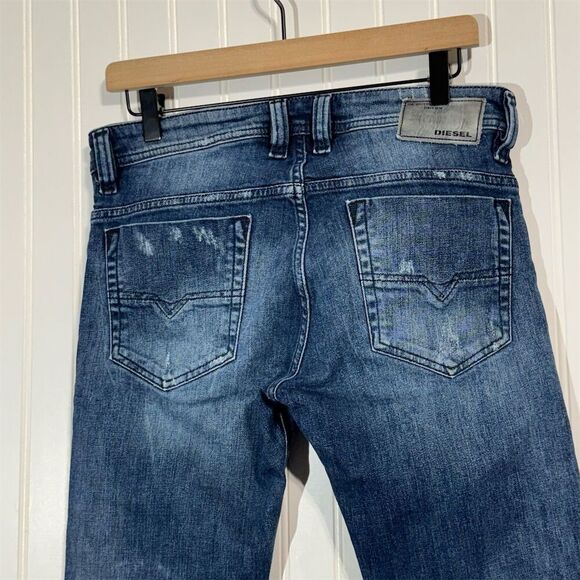 Diesel Safado Men’s Jeans W27 Slim Straight Distressed Dark Wash Denim Italy - Picture 3 of 7